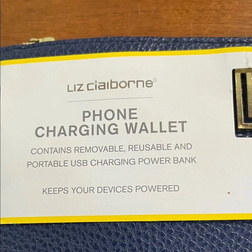 Liz Claiborne Navy Phone Charging Wallet